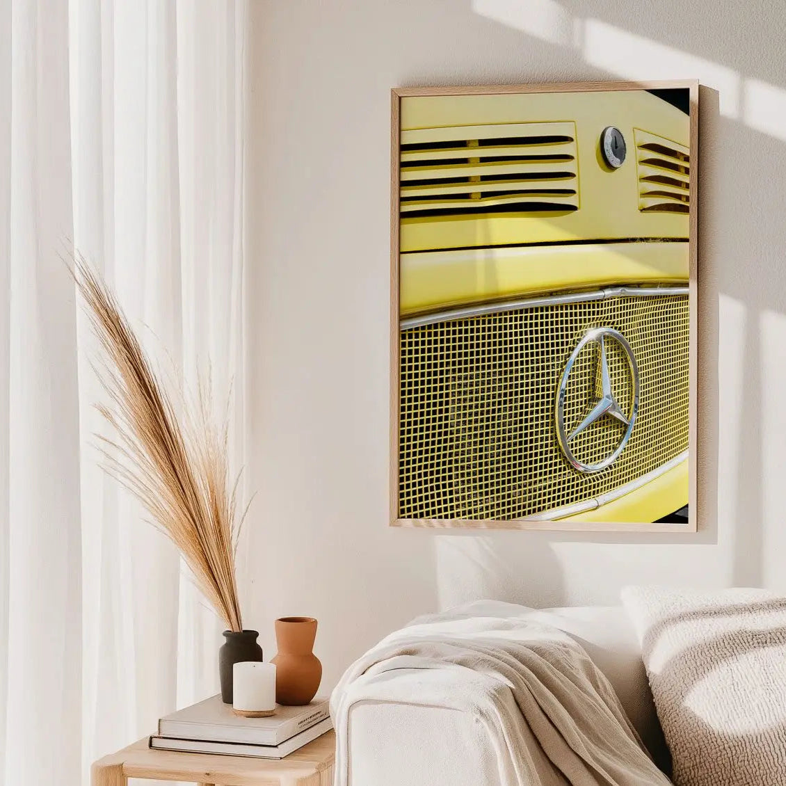 #ad, Perisher street photography print in frame by sunny window.