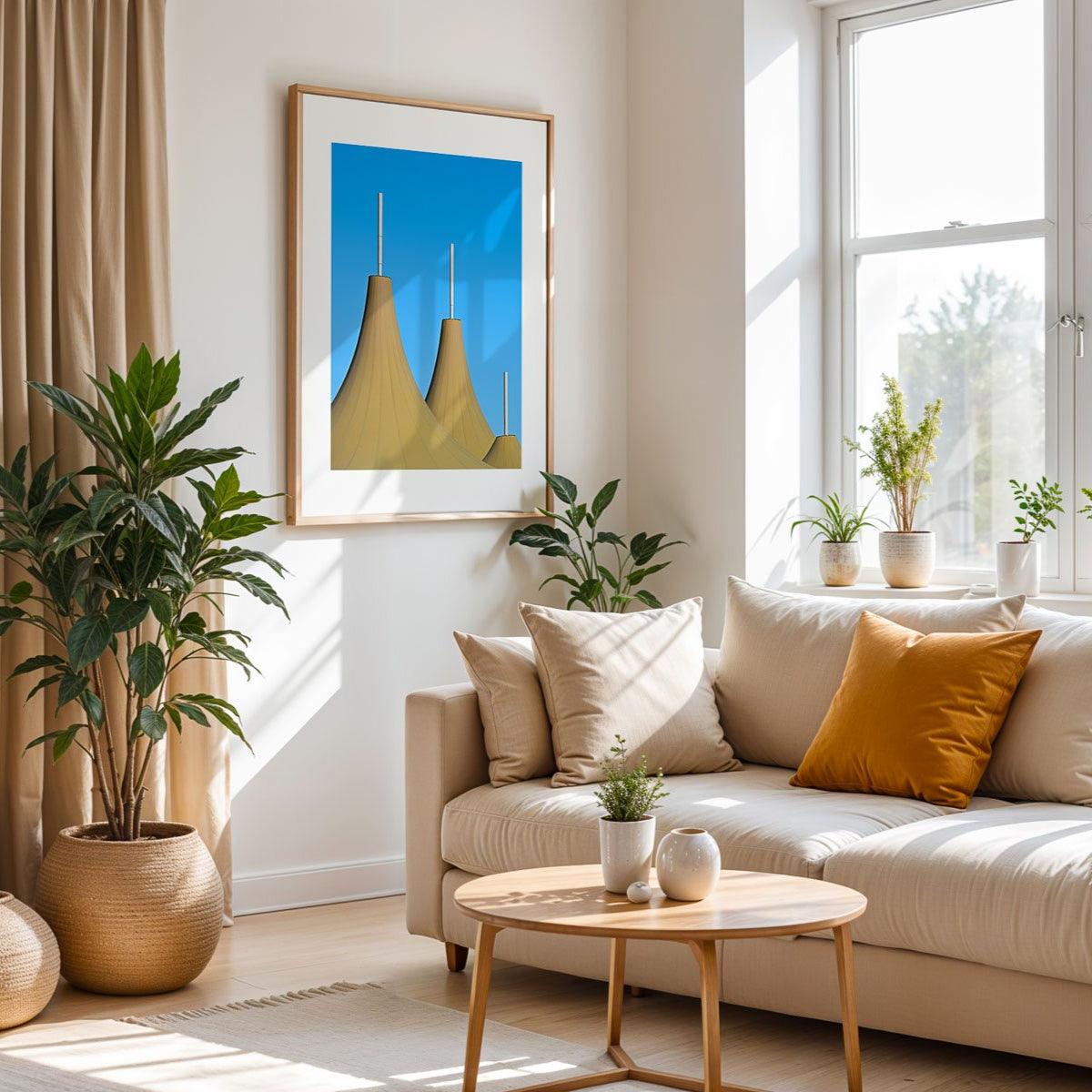 Kennards, Canberra minimalist photography print in frame in loft.