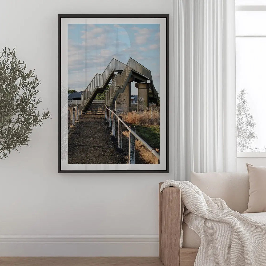 Stawell Street Bridge, Ballarat street photography print in frame in sitting room.