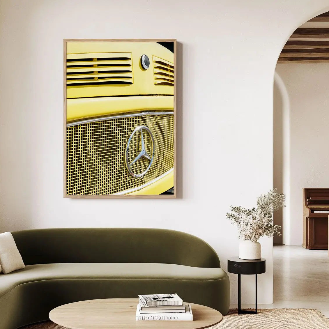#ad, Perisher street photography print in frame in modern loungeroom.