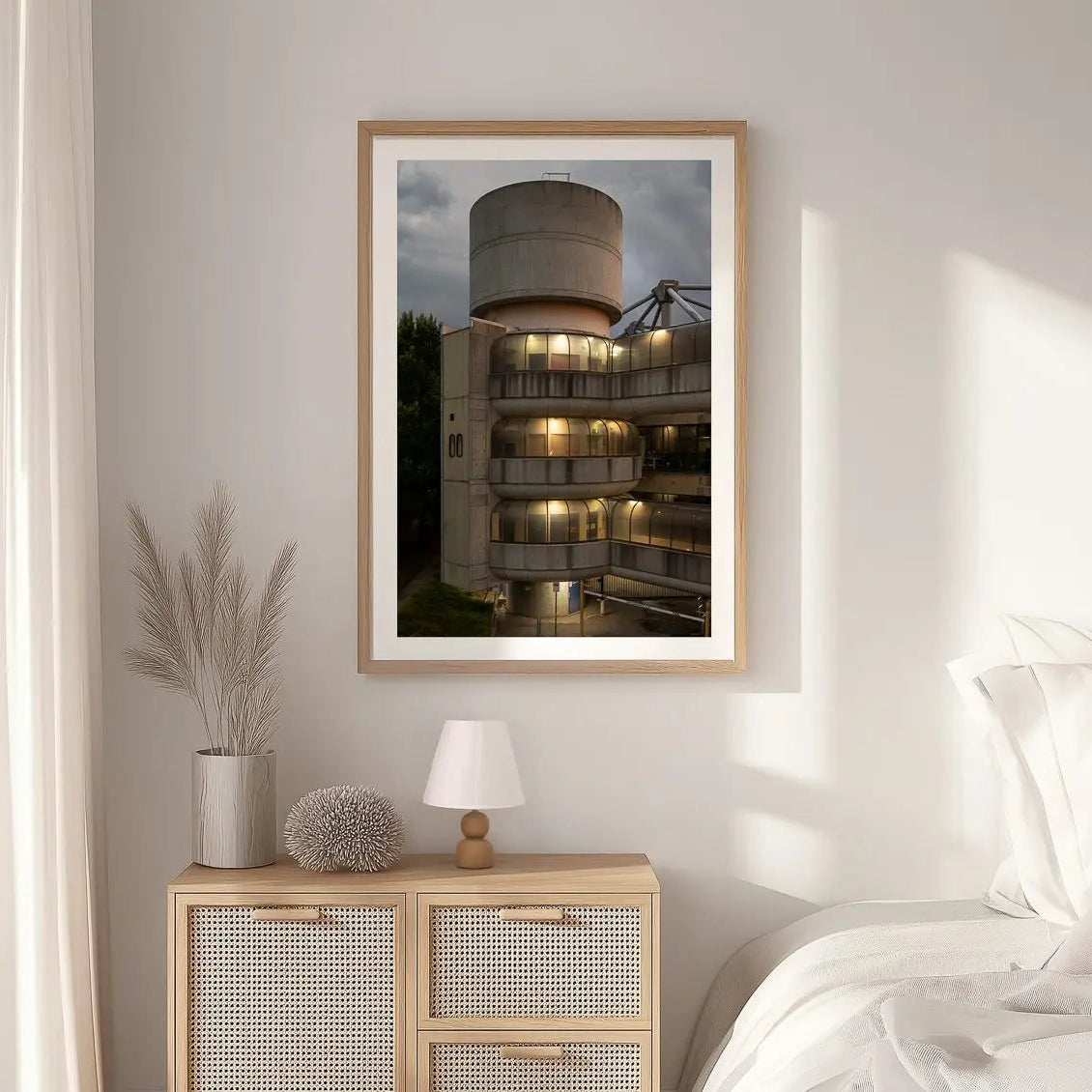 Callam Offices, Woden Canberra architecture photography print in frame in window.