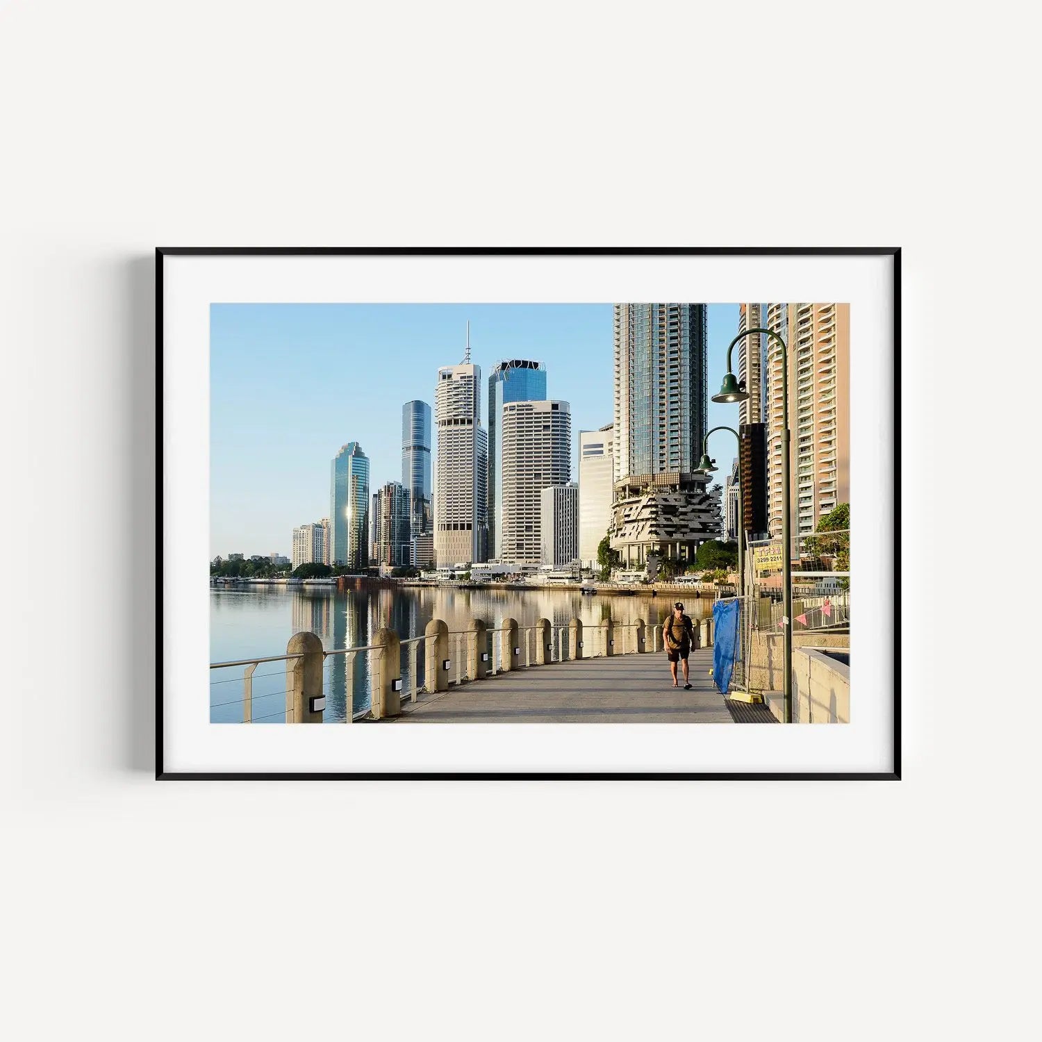 City Reach, Brisbane travel photography print in frame.
