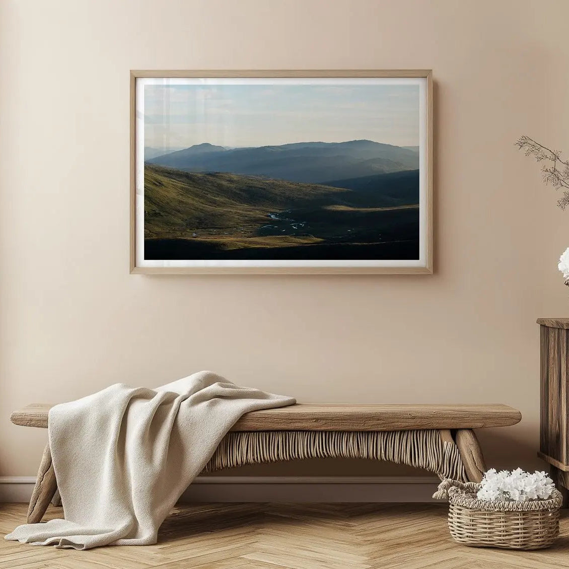 First Rays, Kosciuzko National Park travel photography print in frame in lounge.