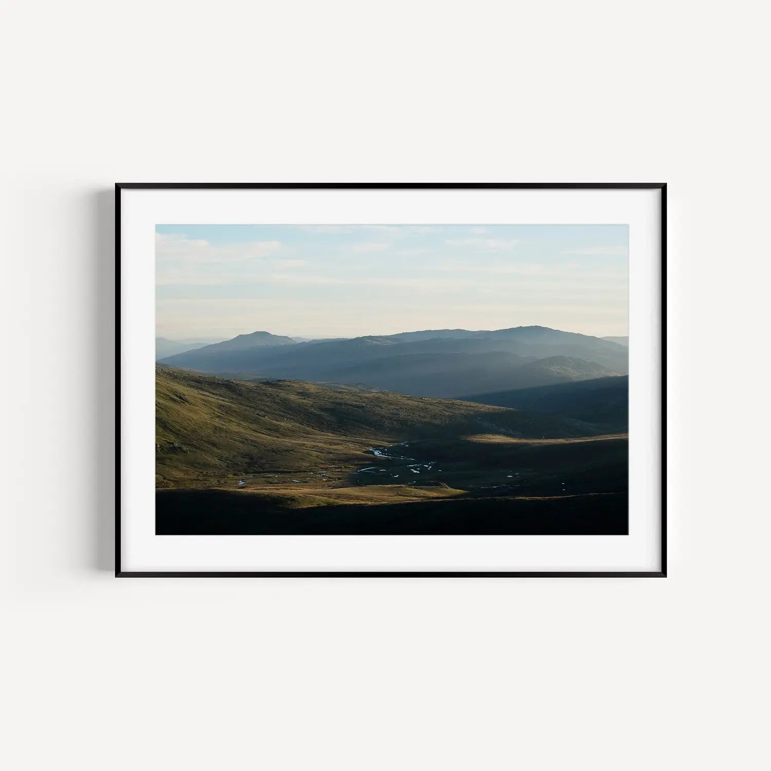First Rays, Kosciuzko National Park travel photography print in frame.