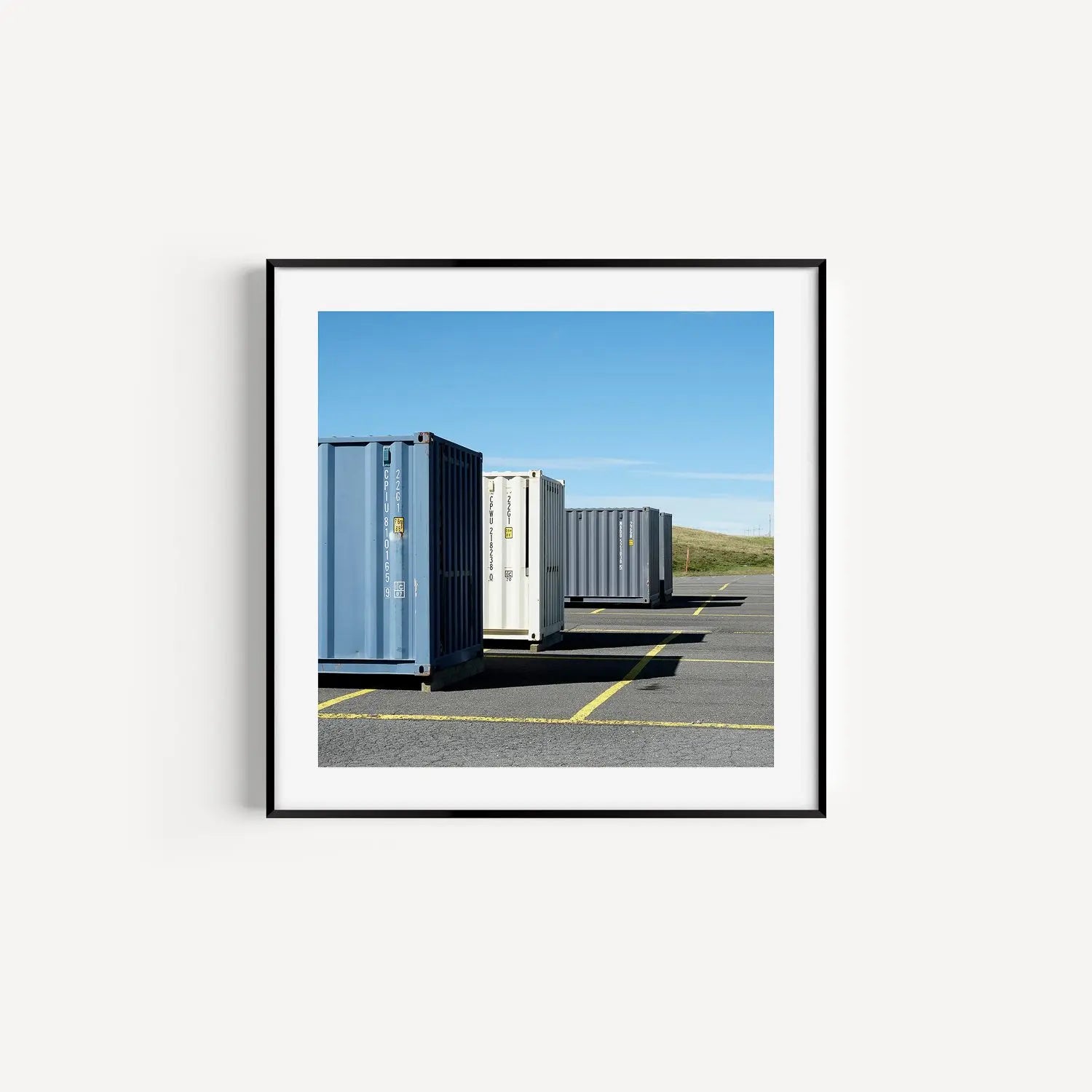 Smiggins Containers, New South Wales street photography print in frame.