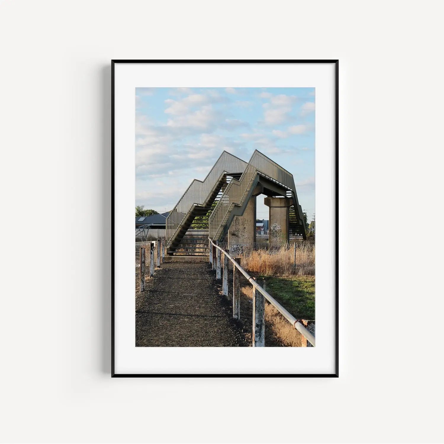 Stawell Street Bridge, Ballarat street photography print in frame.