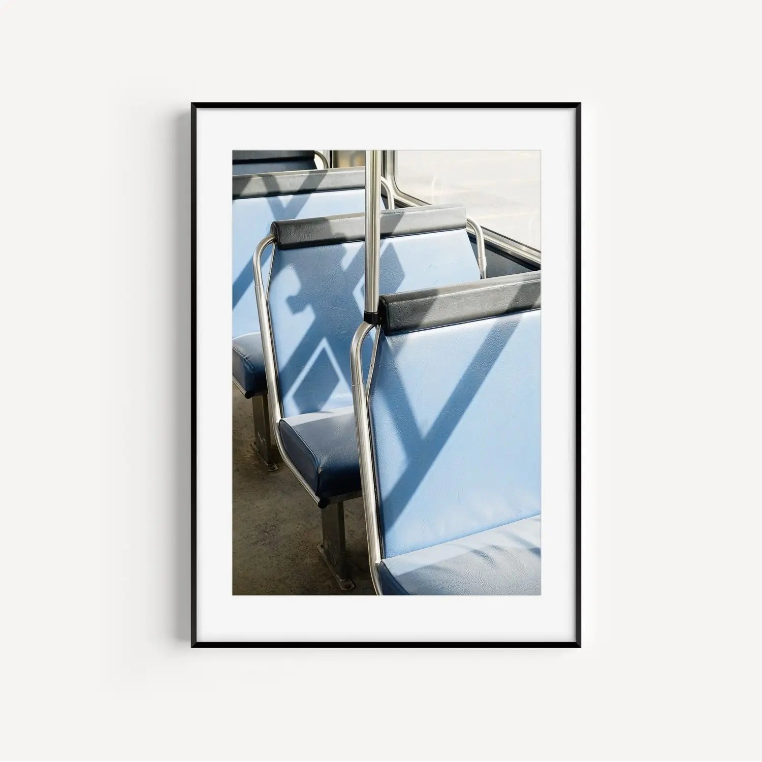 The afternoon shuttle, Smiggins street photography print in frame.