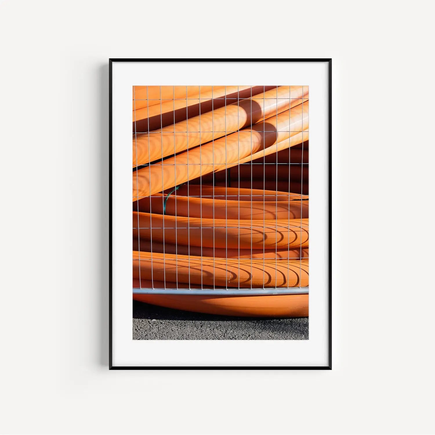 Tubes #1, New South Wales minimalist photography print in frame.