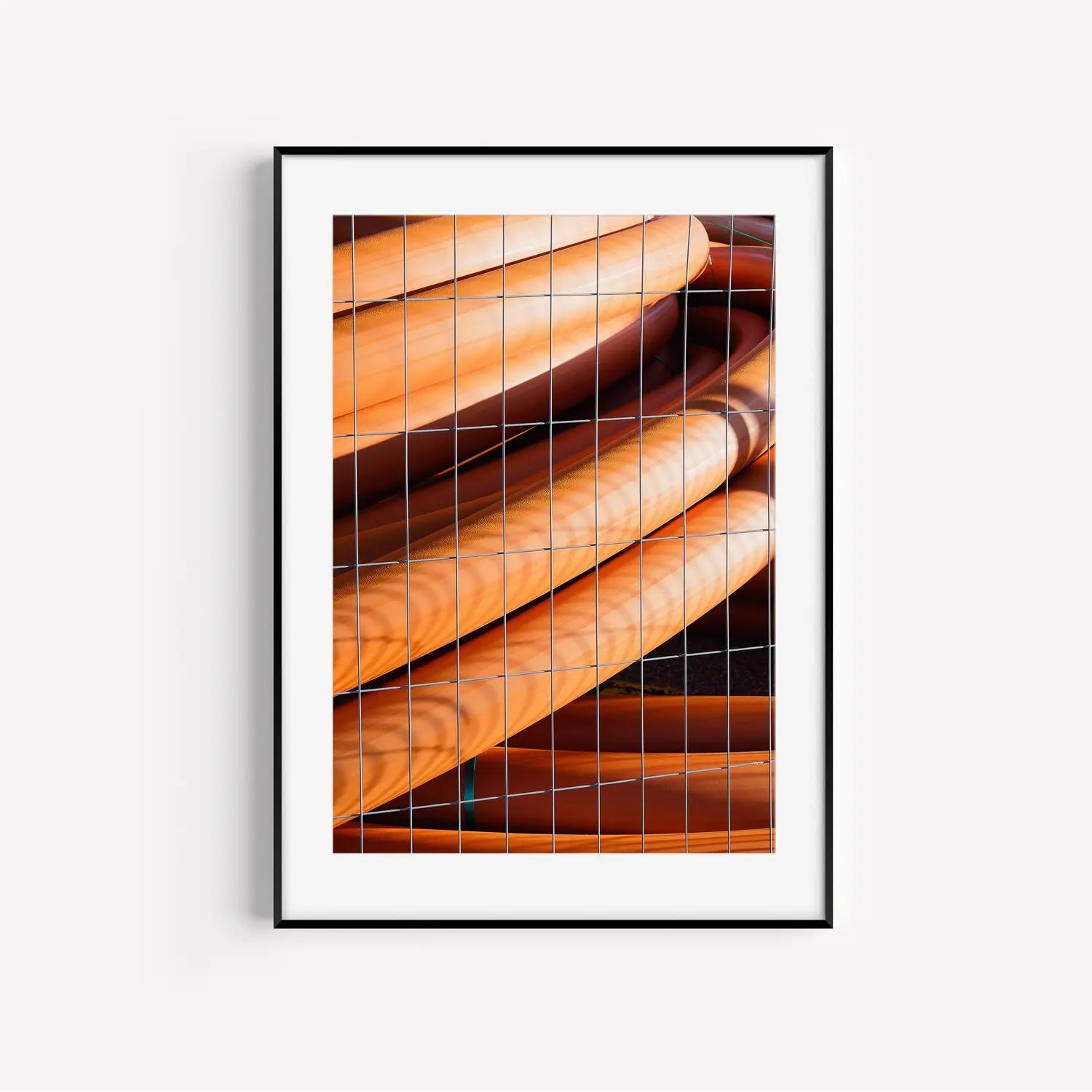 Tubes #2, New South Wales minimalist photography print in frame.